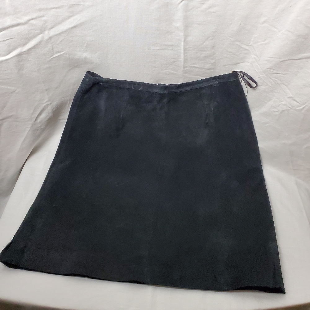 Révue Vintage 90s Black Suede Pencil Skirt Size 10